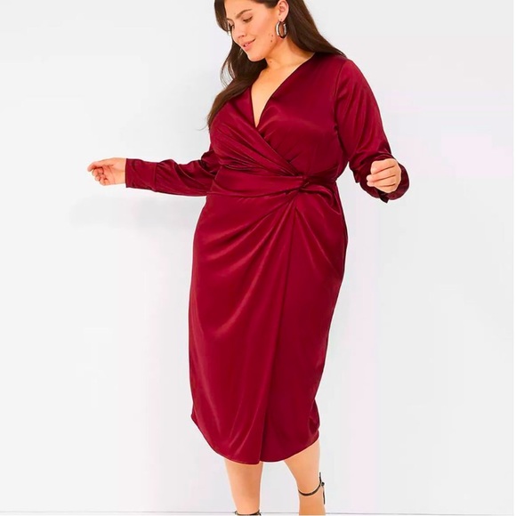 Lane Bryant Dresses & Skirts - Lane Bryant Rich Red Satin Dress - NWT